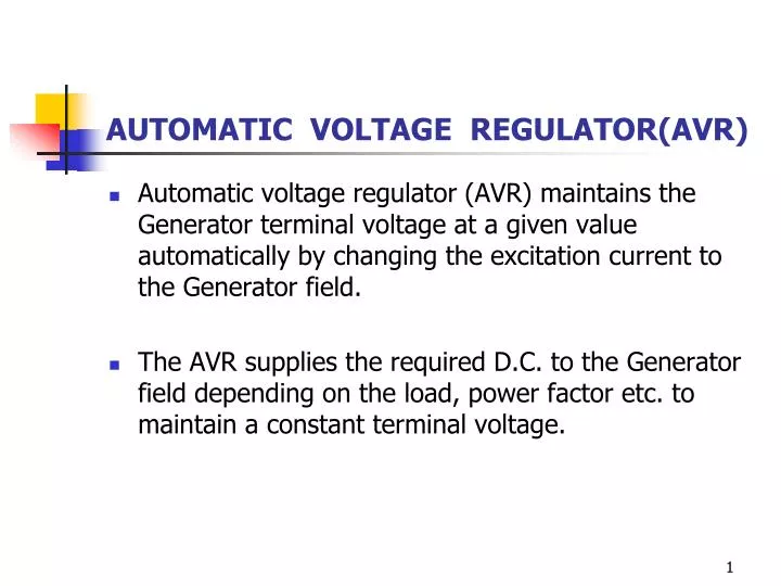 automatic voltage regulator avr n.