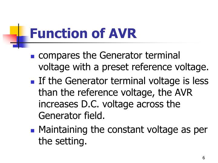 PPT AUTOMATIC VOLTAGE REGULATOR(AVR) PowerPoint Presentation ID6894210