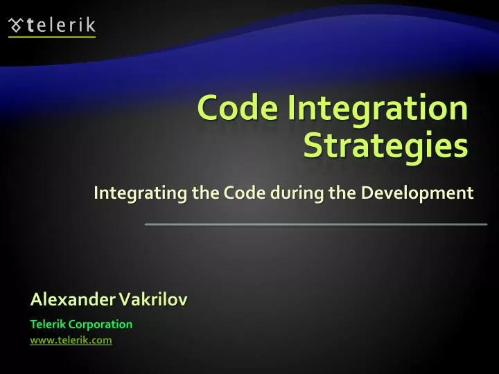 PPT - Code Integration Strategies PowerPoint Presentation, free ...