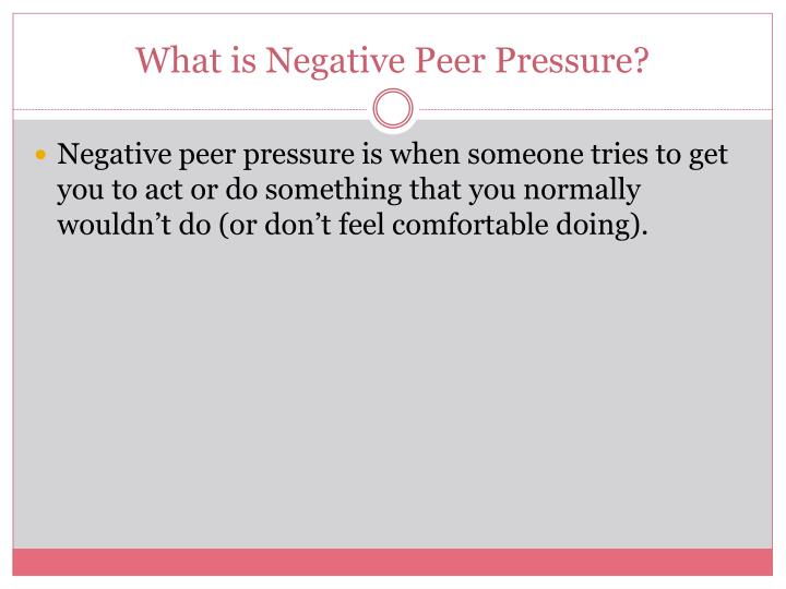 PPT Facing Peer Pressure in Middle School PowerPoint Presentation