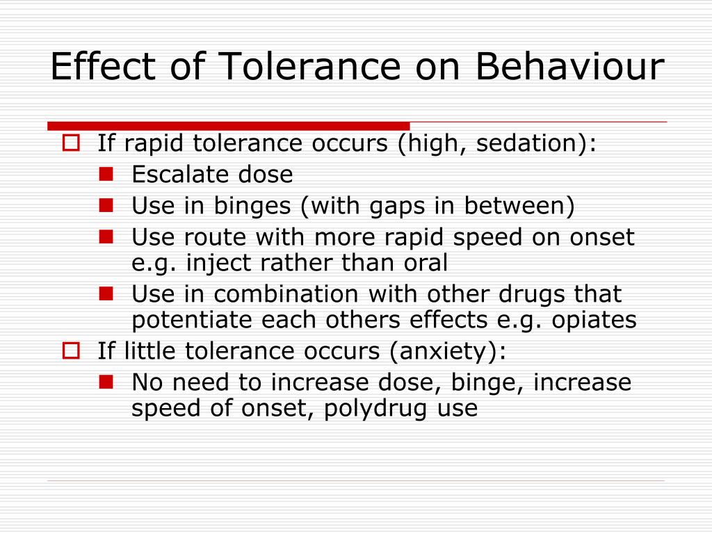 tolerance benzos sedation