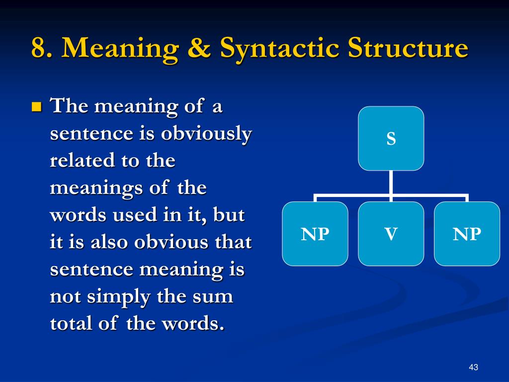 8. Meaning & Syntactic Structure.