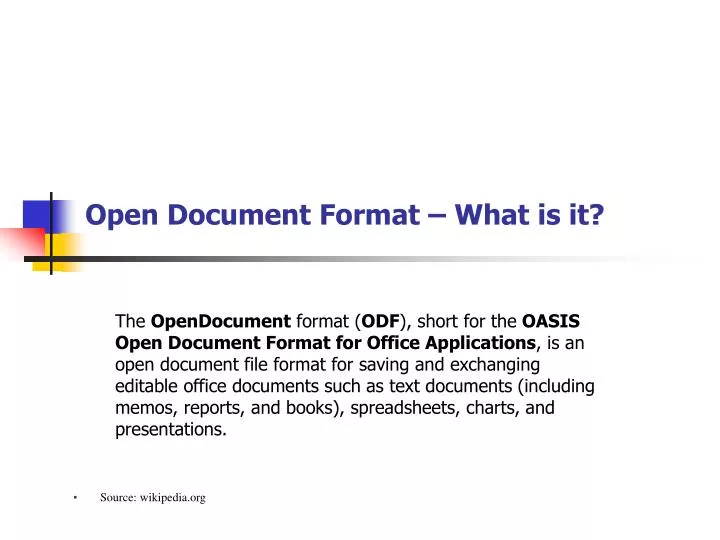 Ppt open document format what is it powerpoint presentation free