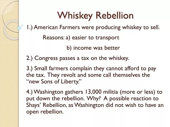 PPT - Whiskey Rebellion PowerPoint Presentation, free download - ID:6897263