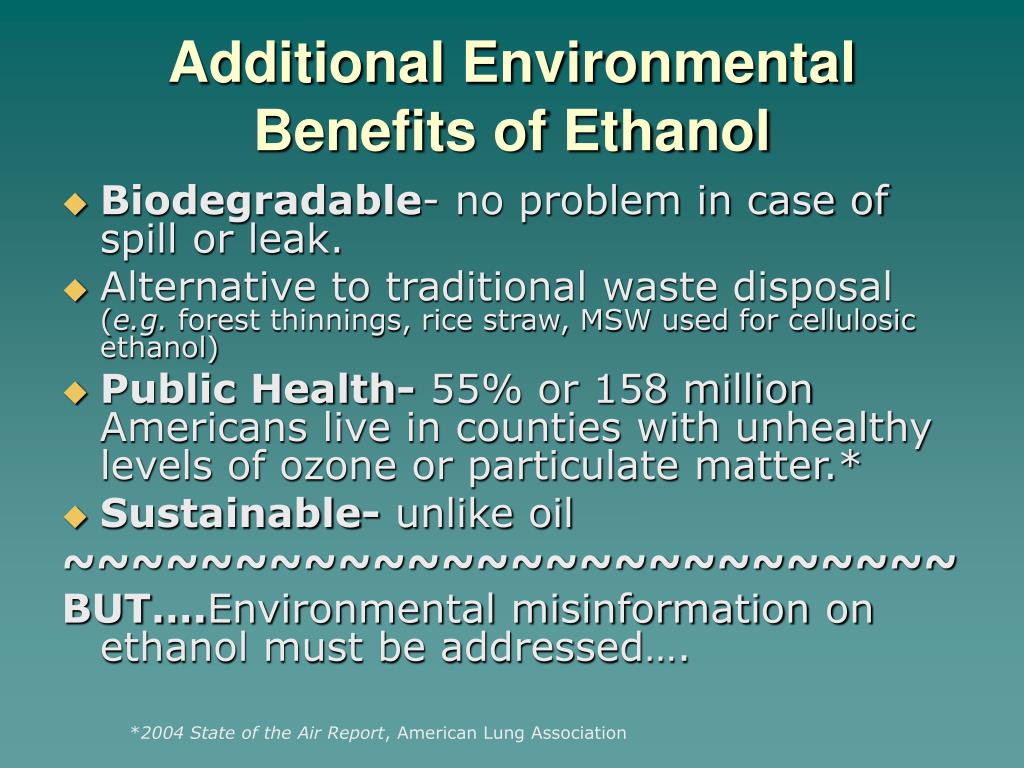 PPT - The Environmental Benefits of Ethanol: Driving Sustainable Change ...