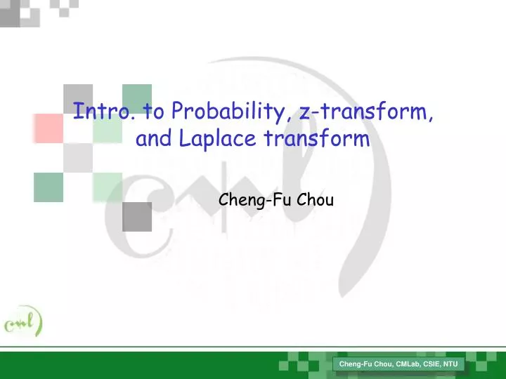 intro to probability z transform and laplace transform n.