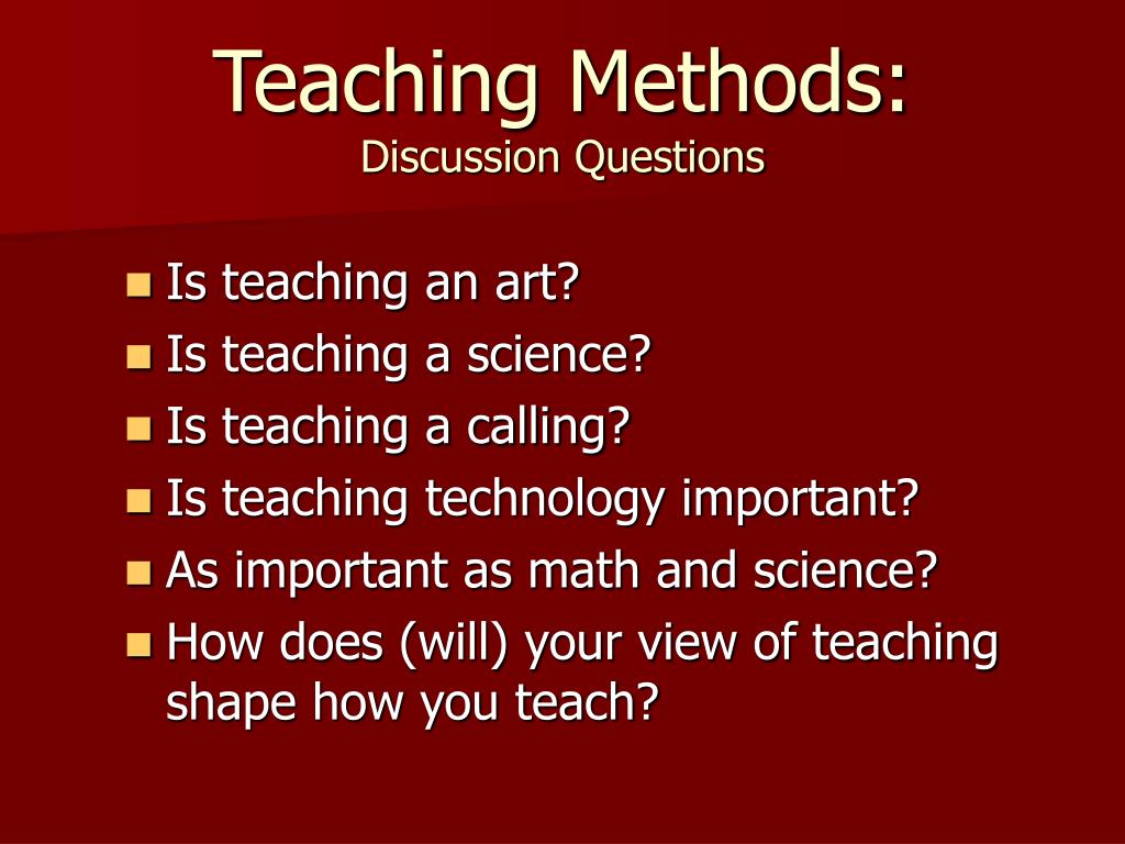 research questions on teaching methods