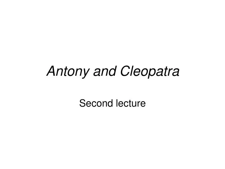 antony and cleopatra n.