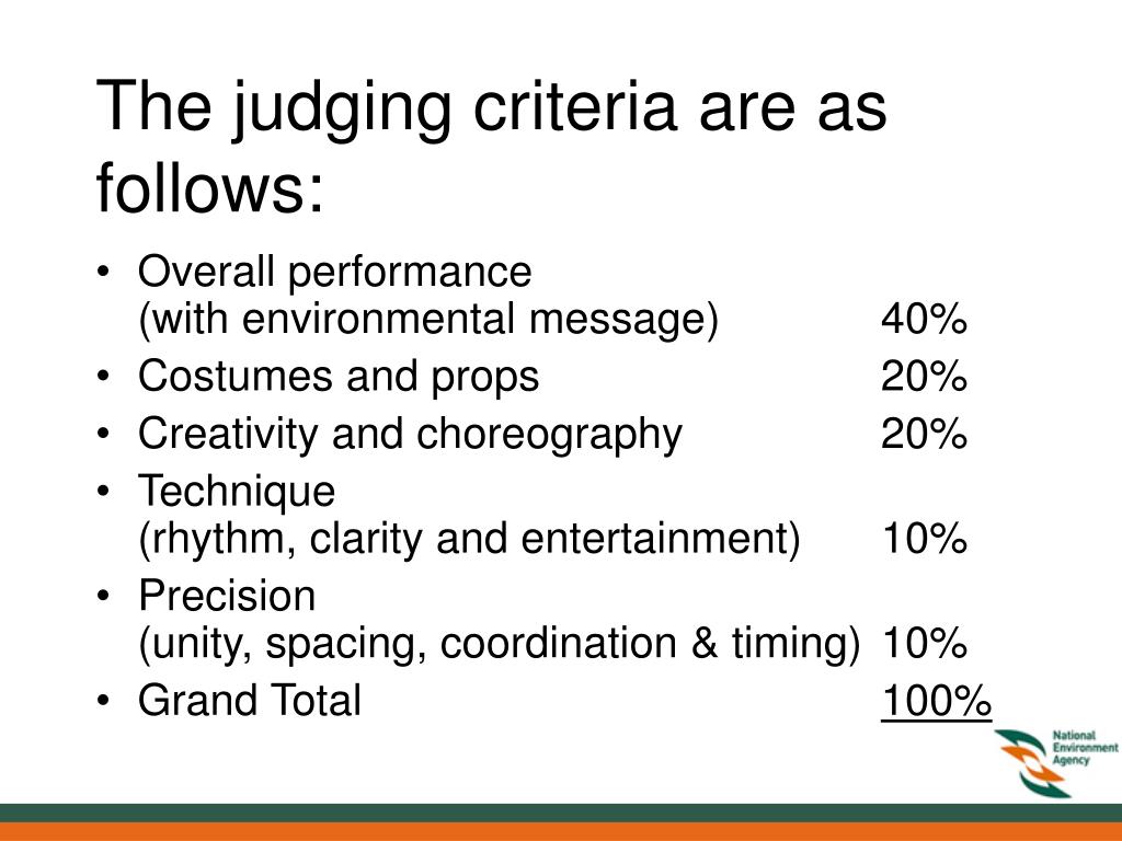 Sample Criteria For Judging Dance Contest