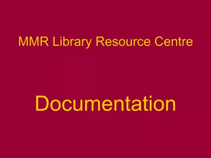 mmr library resource centre n.