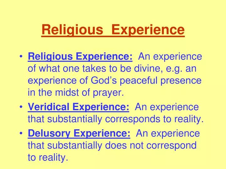 religious experience n.