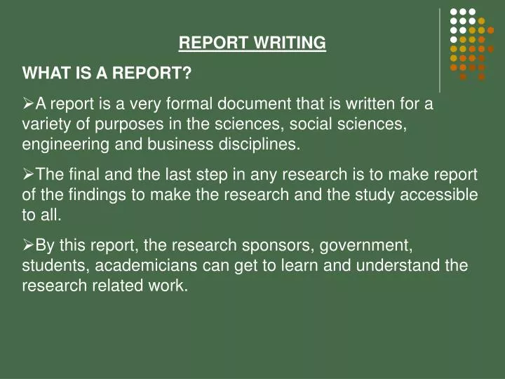 what is report writing and its importance