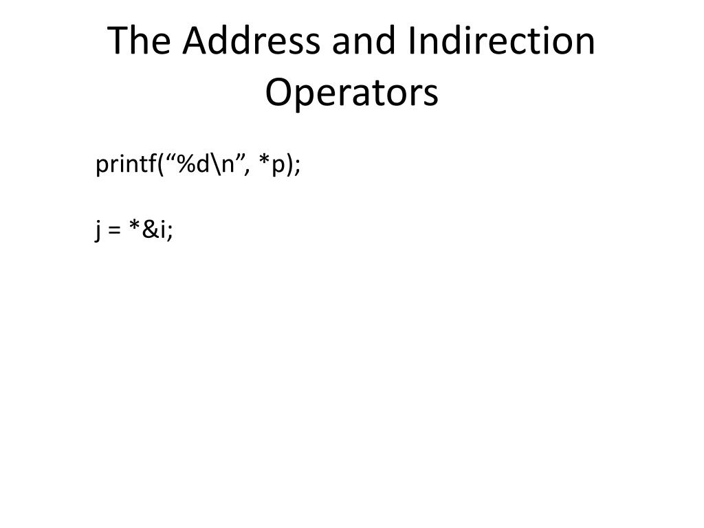 indirection operators