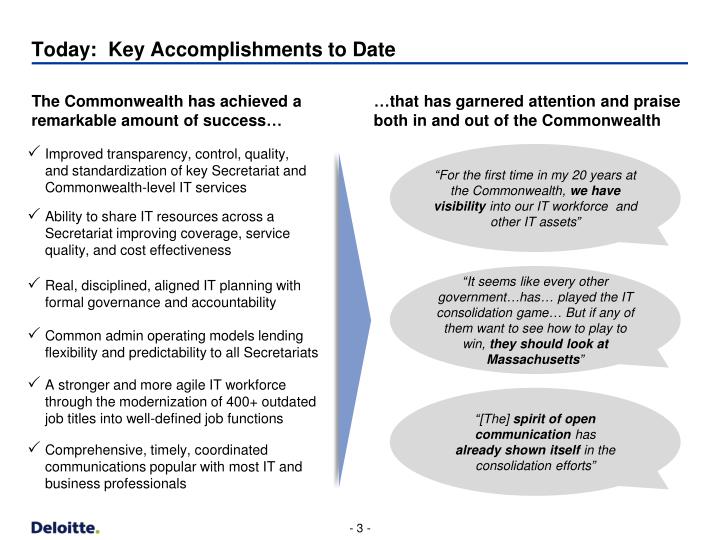 PPT - Commonwealth of Massachusetts IT Consolidation: A Look Back and A ...