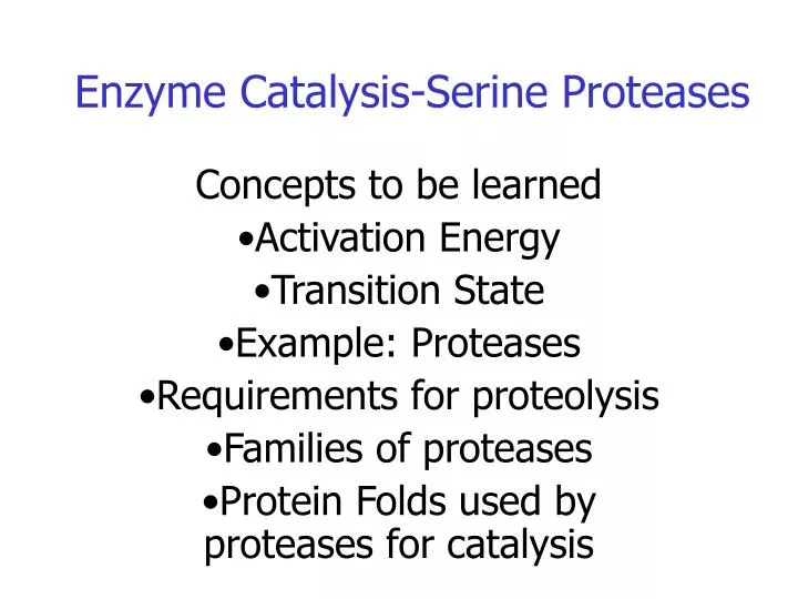enzyme catalysis serine proteases n.