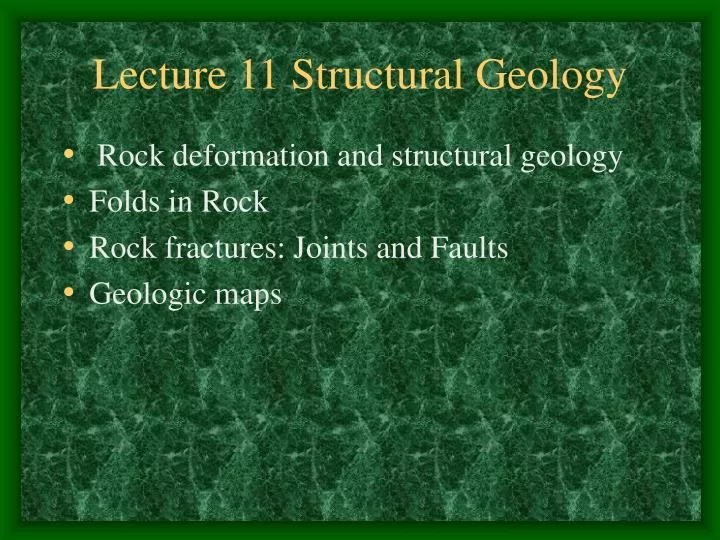 PPT Lecture 11 Structural Geology PowerPoint Presentation, free