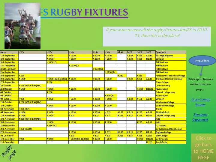 Ppt If You Want To Now All The Rugby Fixtures For Jfs In 2010 11 Then This Is The Place Powerpoint Presentation Id 6902803