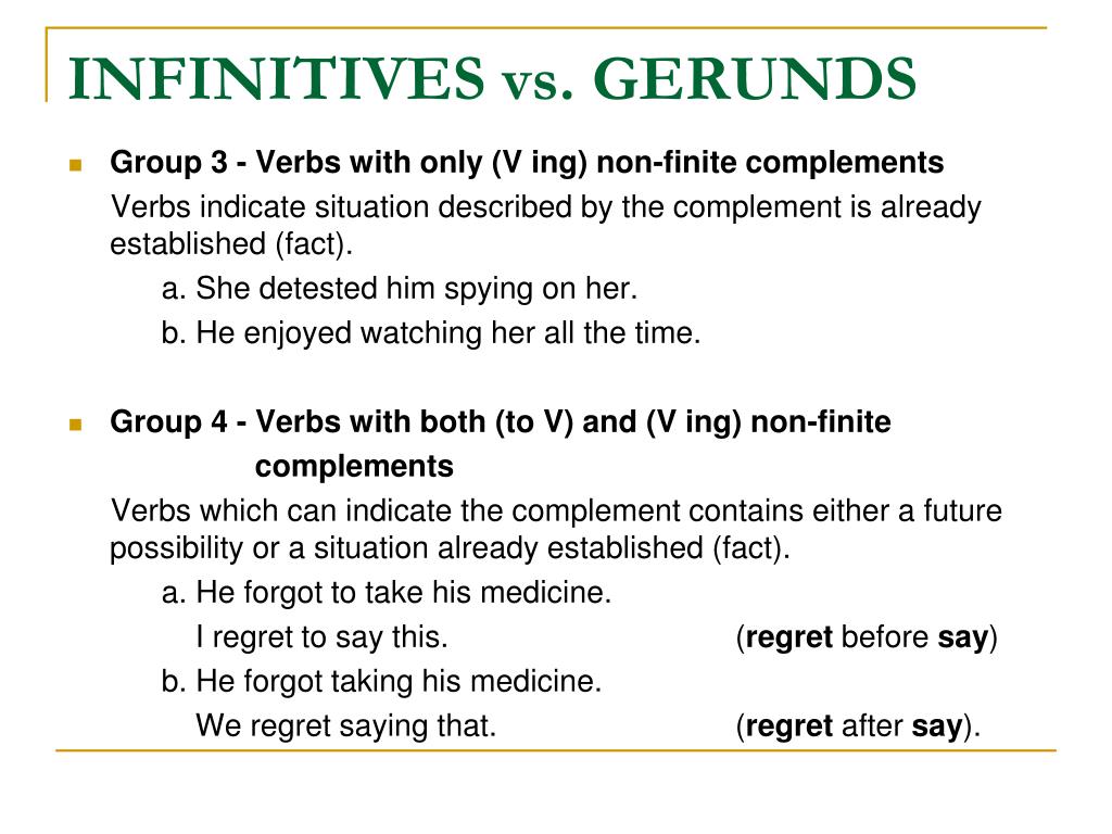 Gerund or infinitive forms