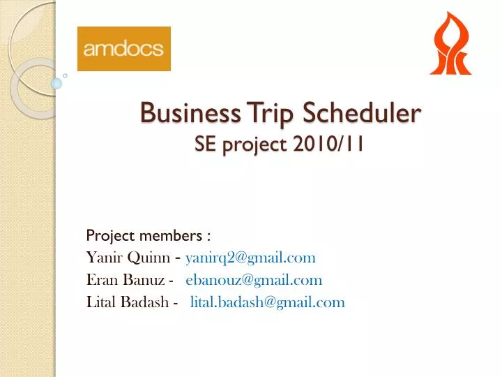 ppt business trip scheduler se project 2010 11 powerpoint