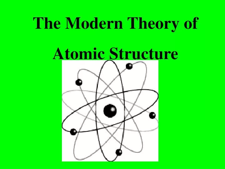 PPT - The Modern Theory of Atomic Structure PowerPoint Presentation ...