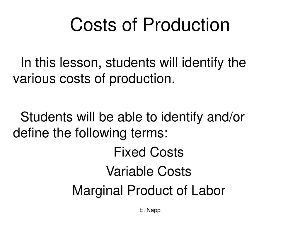 PPT Costs of Production PowerPoint Presentation, free download ID