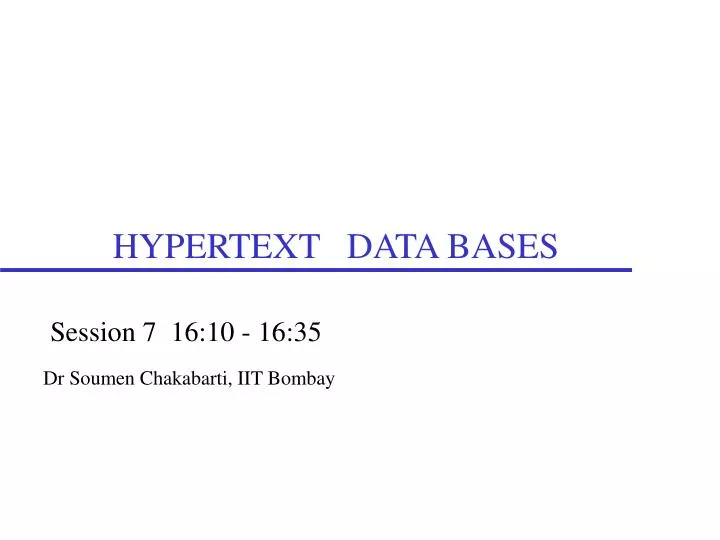 PPT - HYPERTEXT DATA BASES PowerPoint Presentation, free download - ID ...