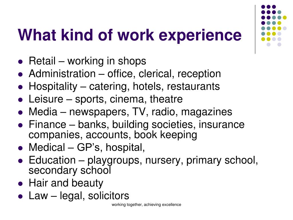 course work experience definition