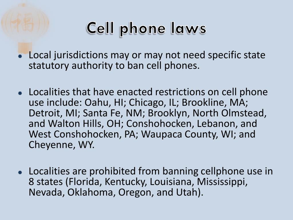 PPT Cell Phone Laws PowerPoint Presentation, free download ID6910083
