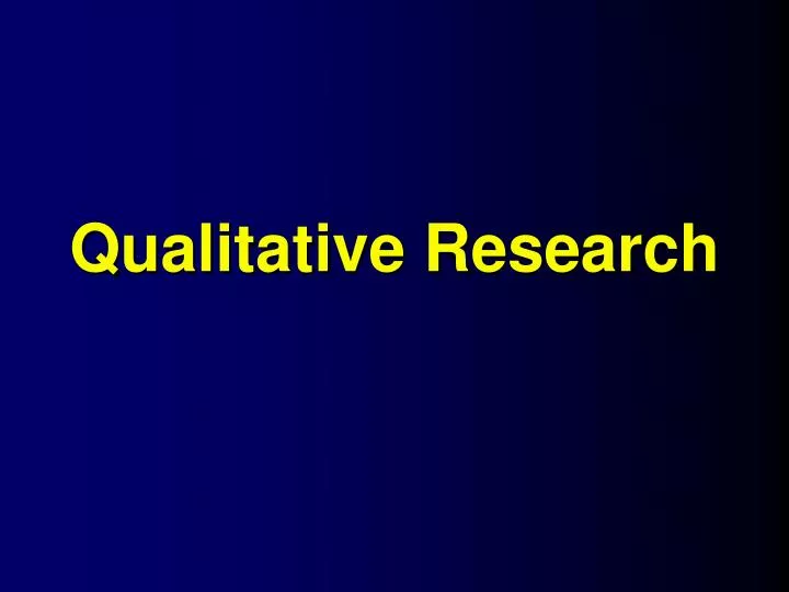 qualitative research n.