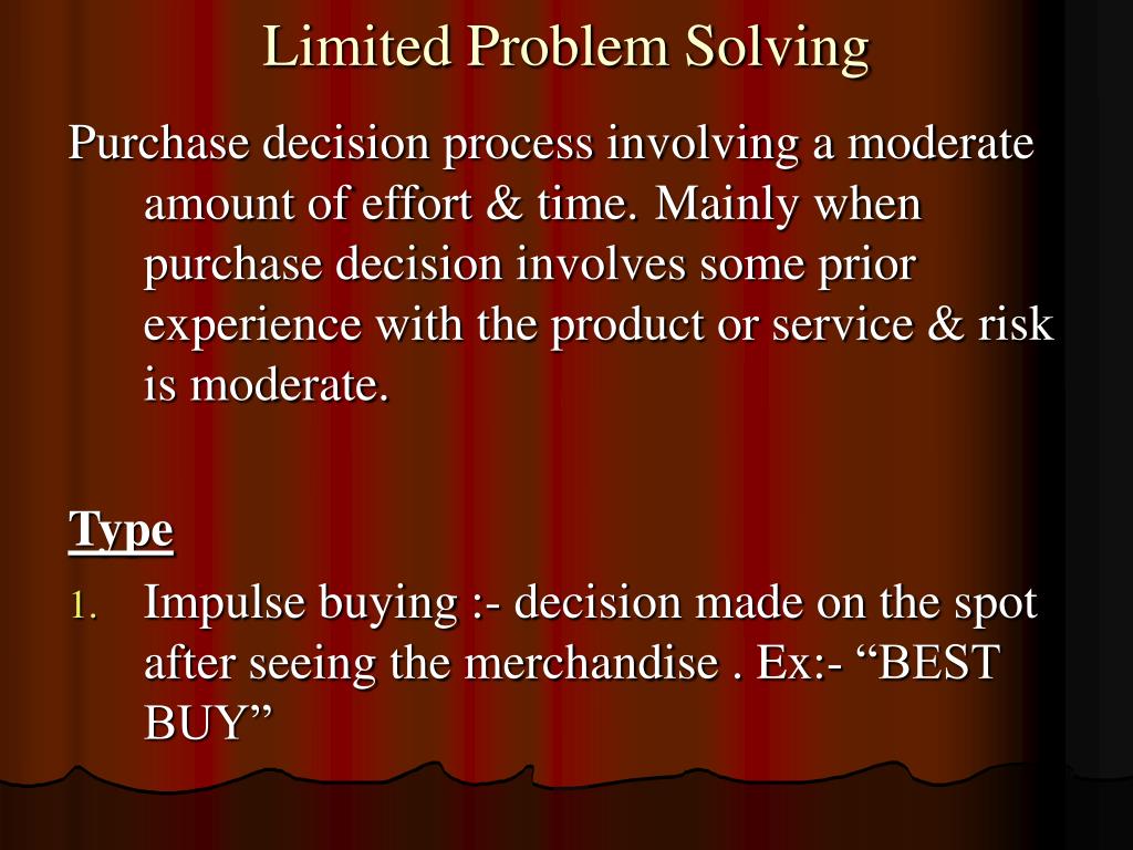 extended problem solving in a buying decision