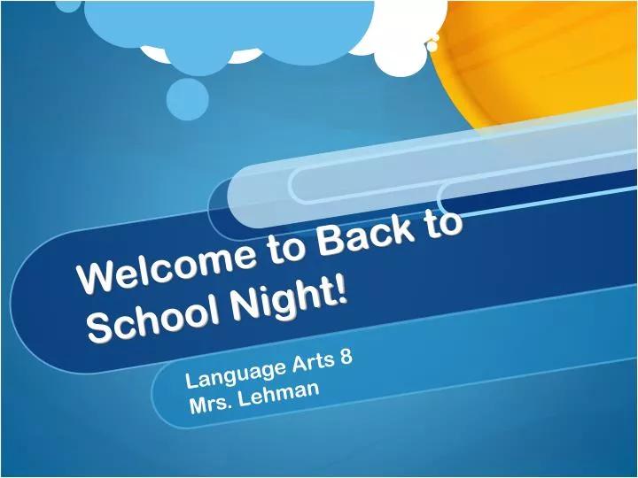 welcome to back to school night n.