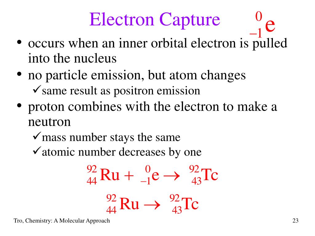 example of electron capture example of electron capture