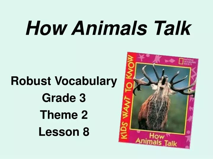 how animals talk n.