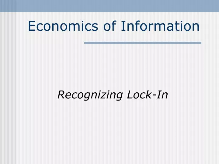 economics of information n.