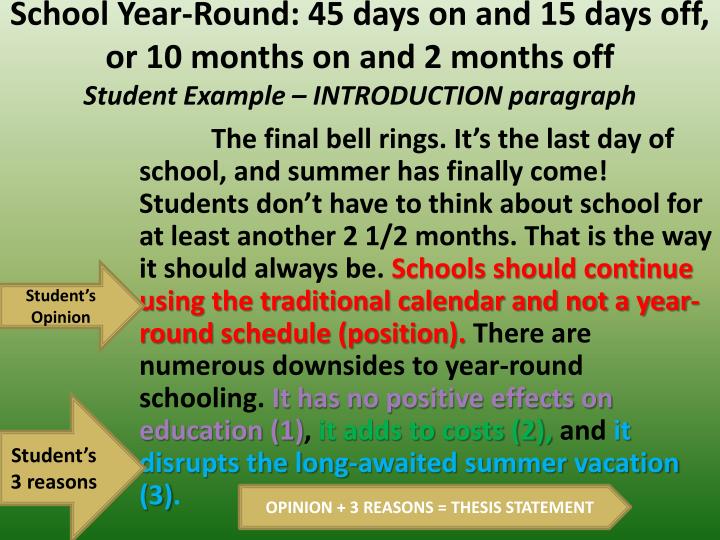 Year round school persuasive essay