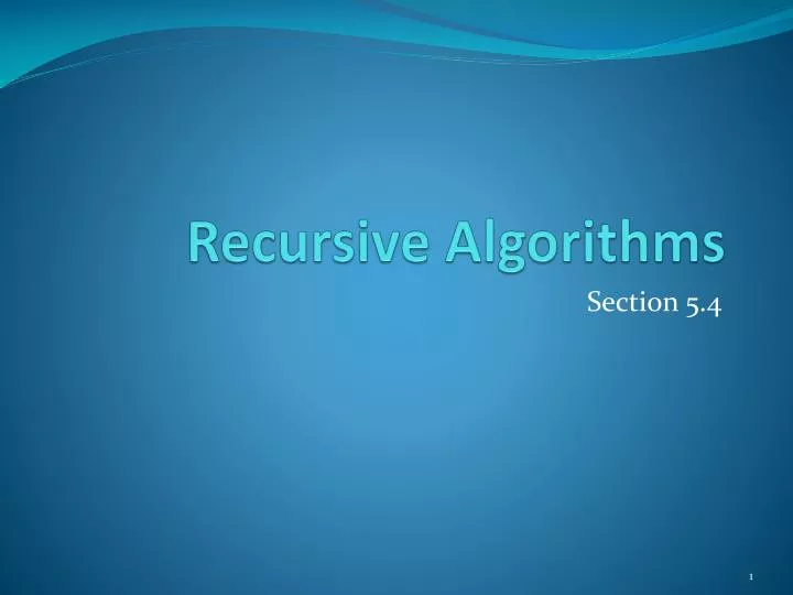 recursive algorithms n.