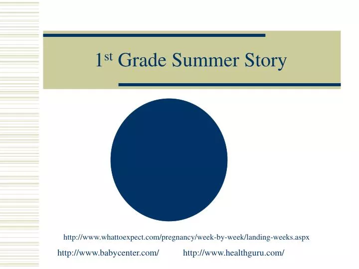 1 st grade summer story n.