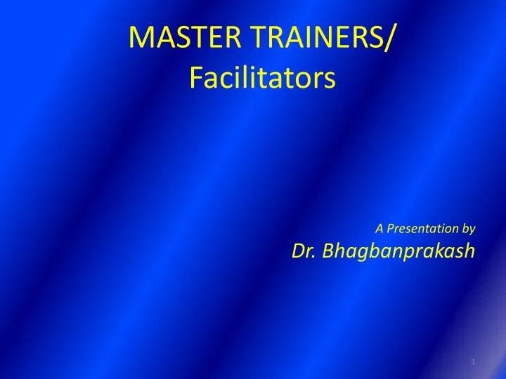 master trainers facilitators n.