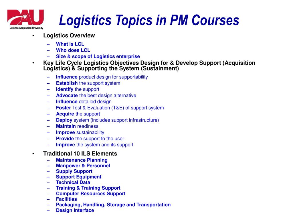 logistics assignment topics