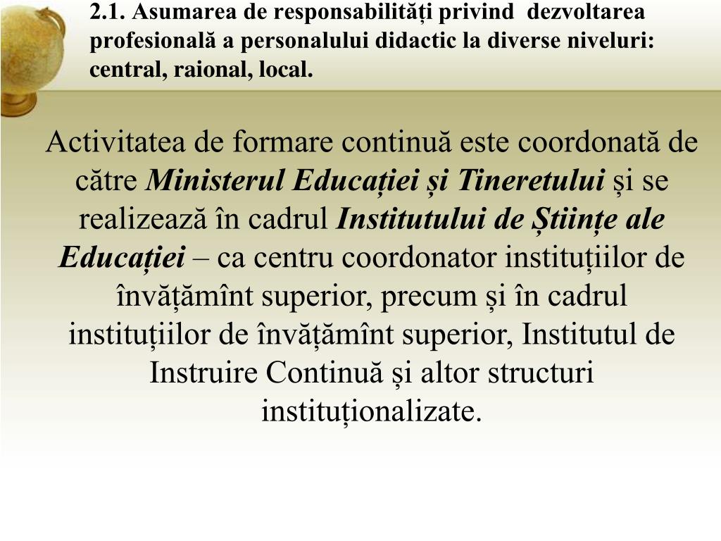 PPT - Ministerul Educa ției al Republicii Moldova Institutul de Științe ale  Educației PowerPoint Presentation - ID:6916594
