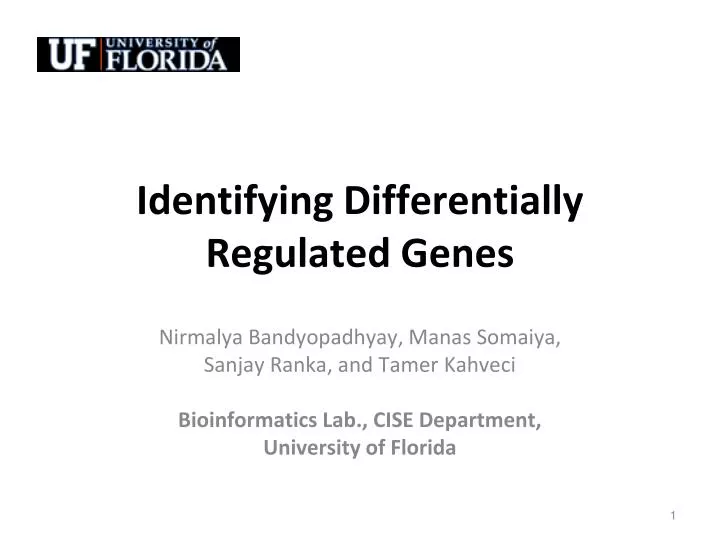 identifying differentially regulated genes n.