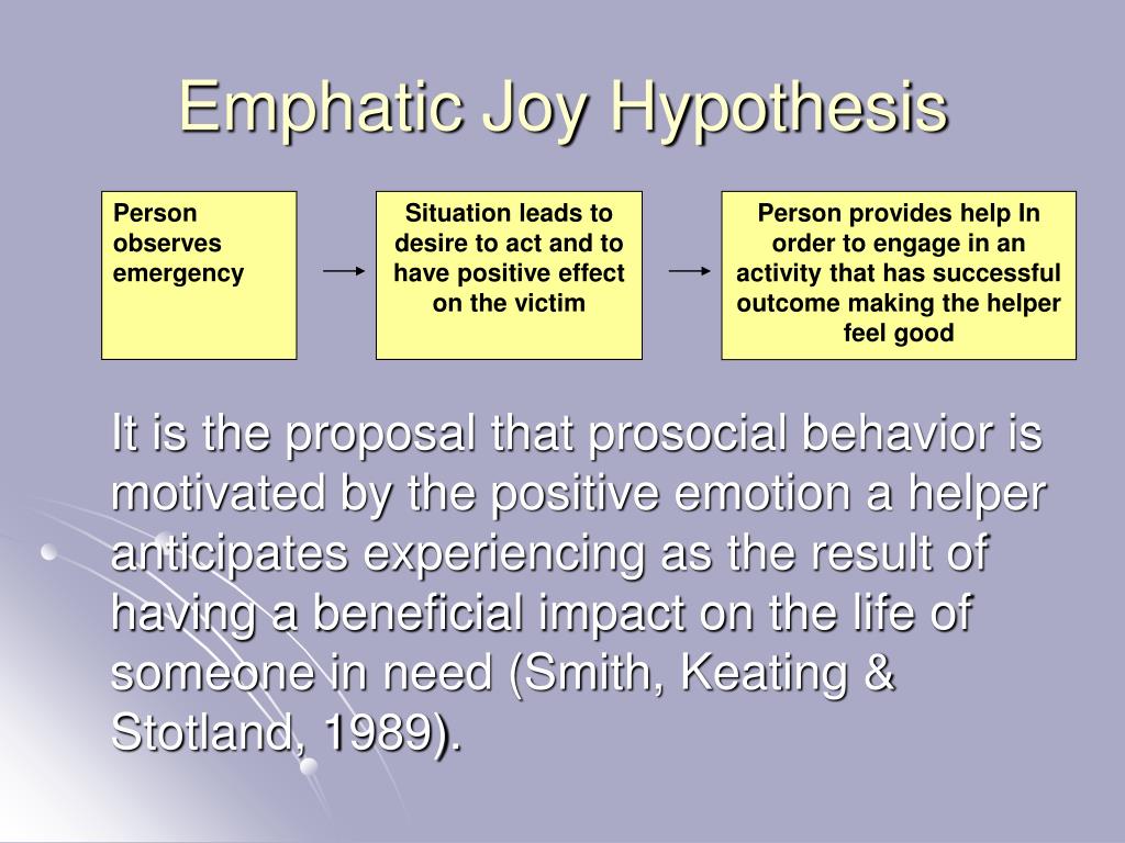 joy hypothesis in social psychology