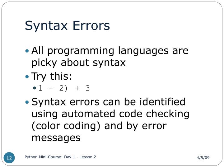 PPT - Day 1 – Lesson 2 Fundamentals of Programming Languages PowerPoint ...