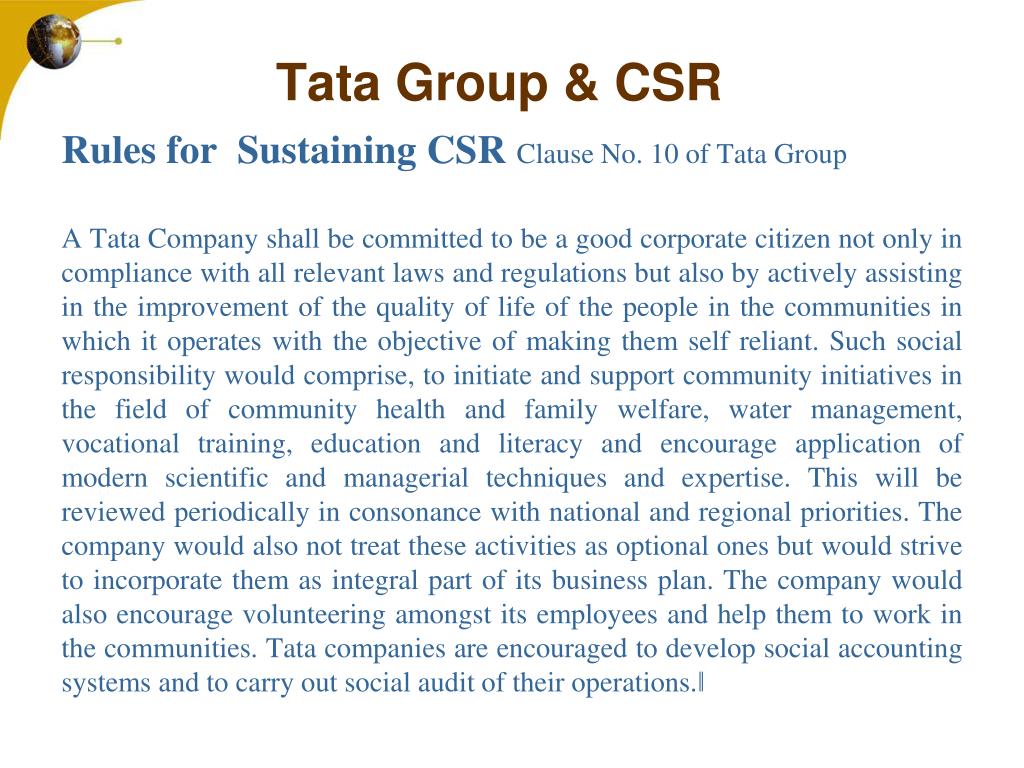 corporate social responsibility a case study of tata group