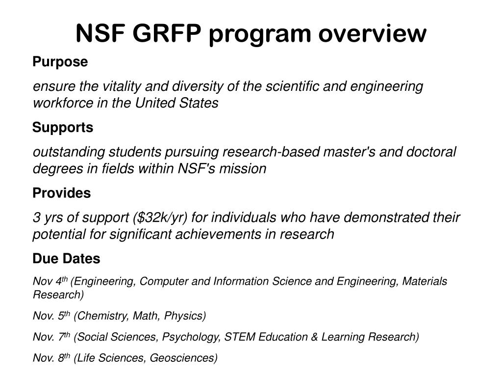 nsf grfp research proposal guidelines