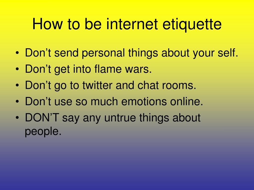 online etiquette powerpoint presentation