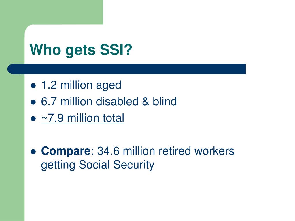 PPT - Supplemental Security Income (SSI) For Adults With Disabilities ...