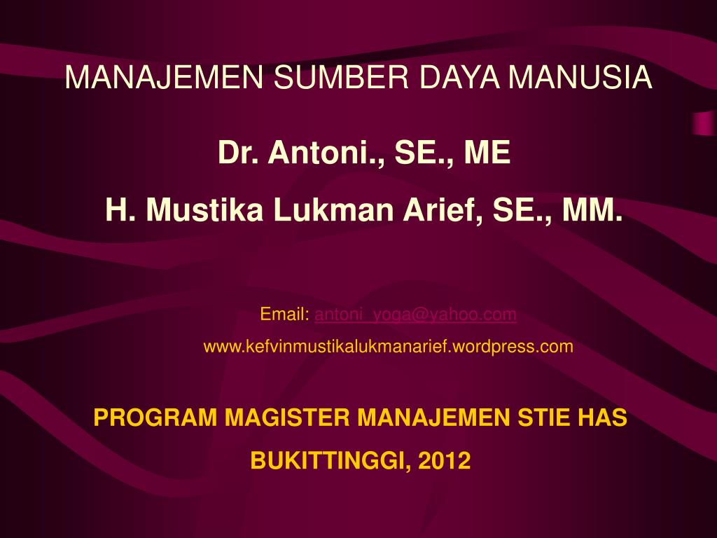 PPT - MANAJEMEN SUMBER DAYA MANUSIA PowerPoint Presentation, Free ...