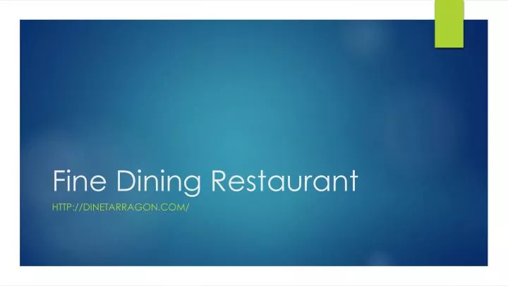 fine dining restaurant n.