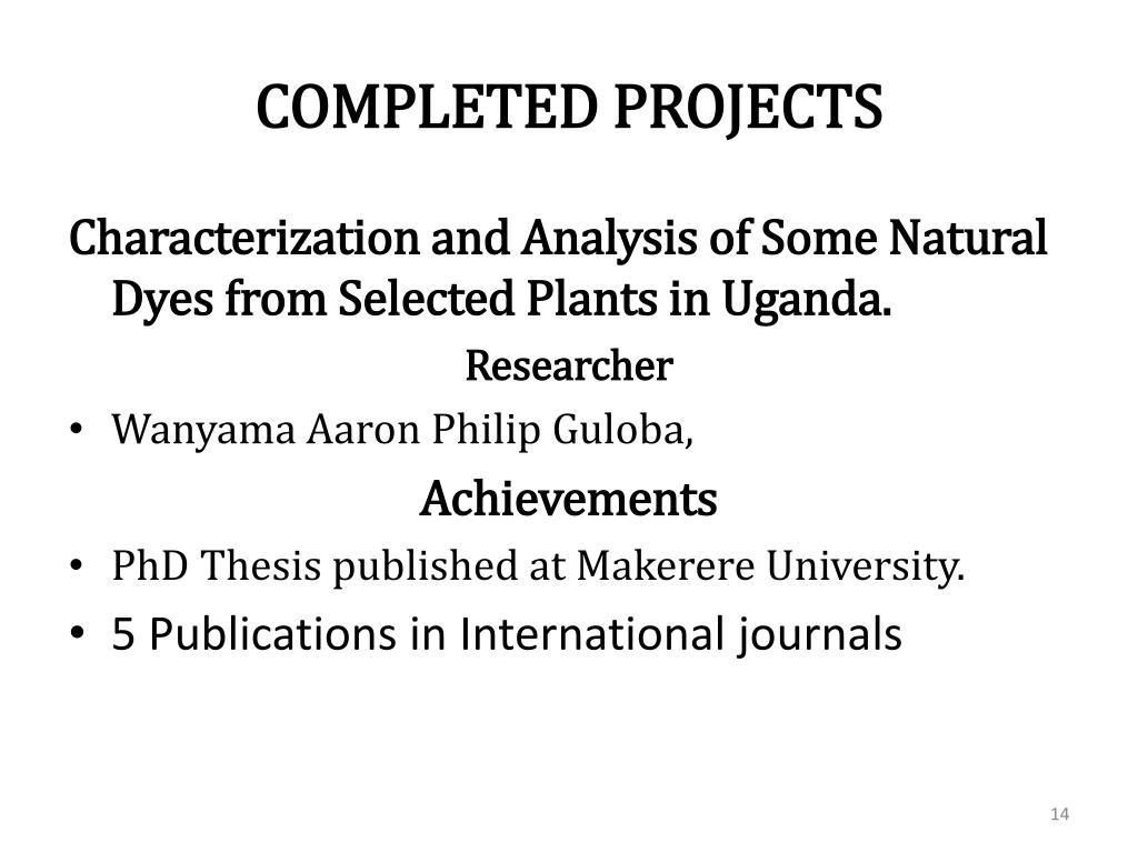 Phd thesis on phytochemistry